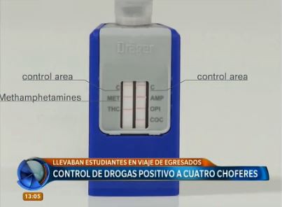 Control de drogas positivo a cuatro choferes