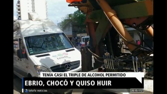 Borracho, chocó el móvil de Telefe Noticias y quiso huir