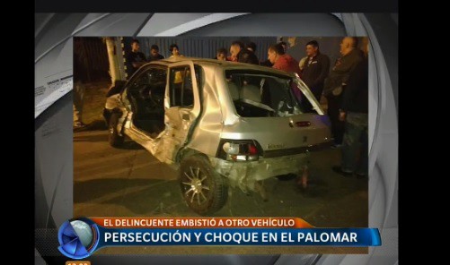 Persecución y choque en El Palomar