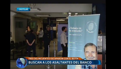 Castelar: delincuentes asaltaron un banco y escaparon con un importante botín