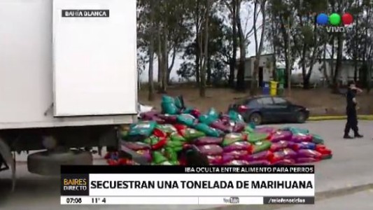 Secuestran una tonelada de marihuana en un camión que trasladaba alimento balanceado