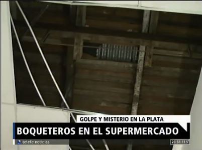Boqueteros entraron por los techos en un supermercado