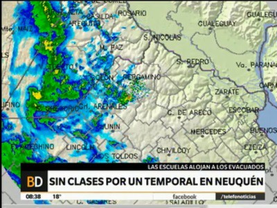 Clases suspendidas en escuelas neuquinas por un fuerte temporal e inundaciones