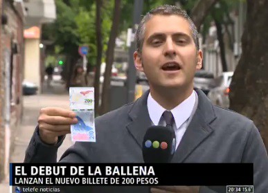 El debut de la ballena en los billetes de 200 pesos