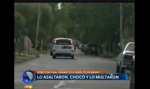 Chocó contra una parada de colectivos tras un asalto y lo multaron