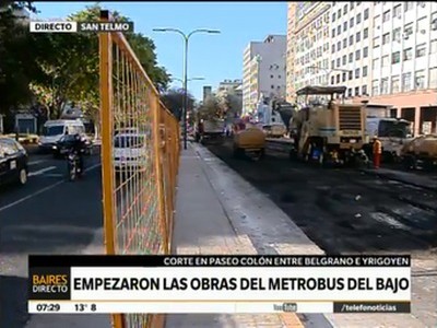 Empezaron las obras del metrobus del bajo porteño