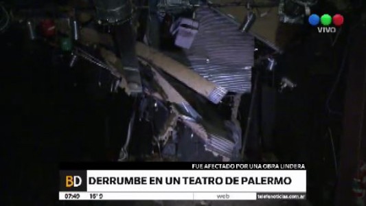 Una pared de una obra en construcción se derrumbó y destrozó una sala de teatro en Palermo