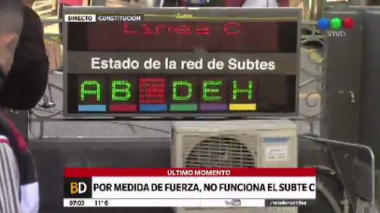 Paro en la línea C por tiempo indeterminado