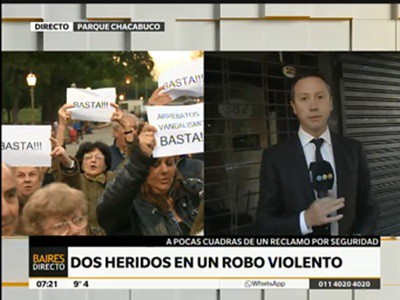 Dos heridos en un robo violento a pocas cuadras de una protesta por seguridad