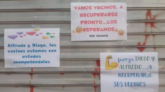 Los carteles y el cariño de los clientes a dos comerciantes contagiados de Covid