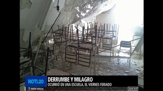 Se derrumbó el techo y la pared de un colegio público en Belgrano