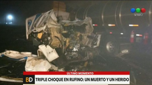 Un choque entre tres camiones dejó un muerto y dos heridos en la Ruta 7