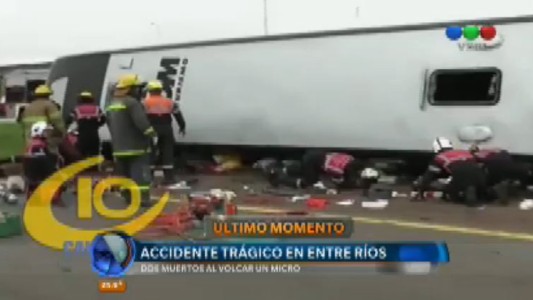 Volcó un micro brasileño en Entre Ríos: murieron dos mujeres