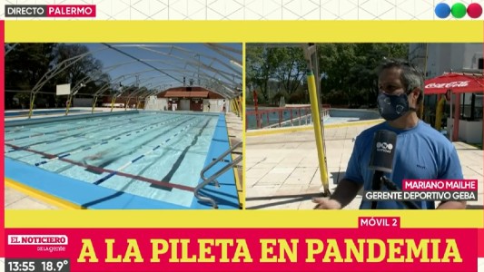 Con estricto protocolo para el uso de la pileta volvió la natación a GEBA