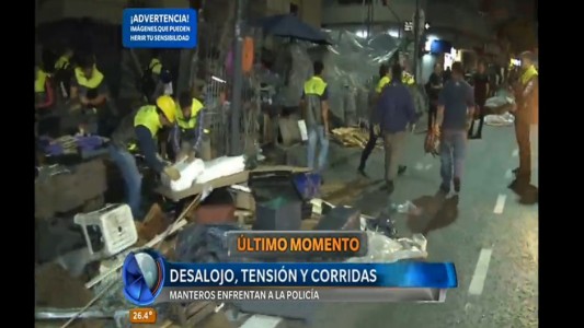 Video: así fue el desalojo de los manteros durante la madrugada en Once