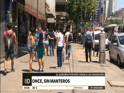 Once sin manteros mientras continúa el censo