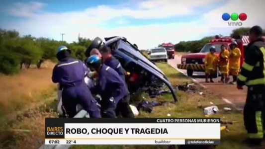 Robó un auto y chocó en la ruta: murió y mató a otras tres personas