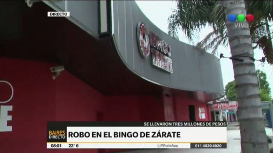 Golpe millonario en el Bingo de Zárate: se llevaron 3 millones de pesos en 3 minutos