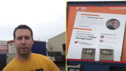 Se quedó sin trabajo, puso su CV en un camión y consiguió más que un empleo