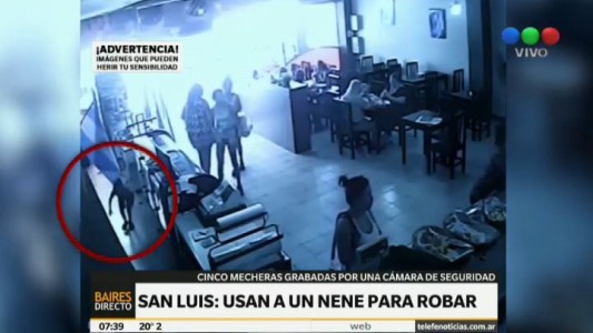 Video muestra cómo usan a un nene para robar una panadería en San Luis