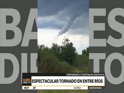 Espectacular tornado en Entre Ríos