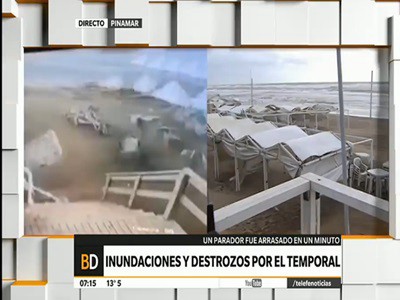 Inundaciones y destrozos por la tormenta en Pinamar