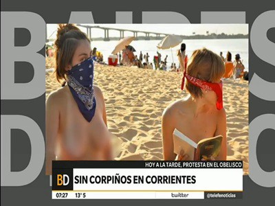 La protesta sin corpiños llega esta tarde a la capital