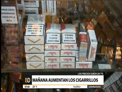 Aumentan los cigarrillos un 7 por ciento