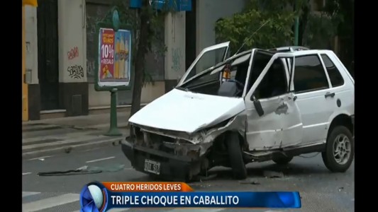 Triple choque en Caballito