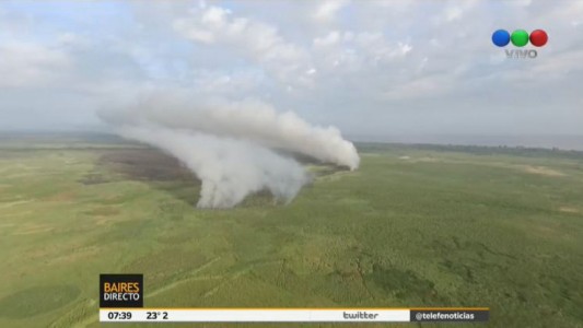 El incendio de Punta Lara, desde el aire
