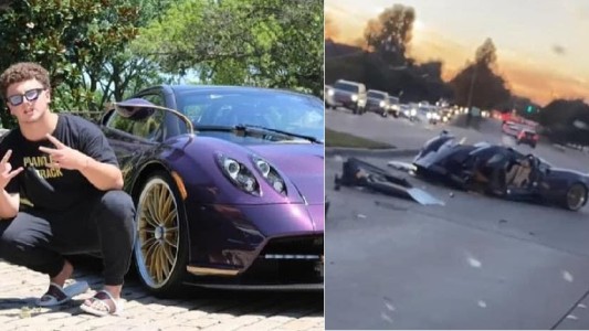 Youtuber chocó contra un árbol y destrozó el auto de US$ 3,5 millones de su padre