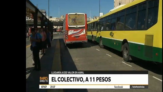El colectivo a 11 pesos desde abril