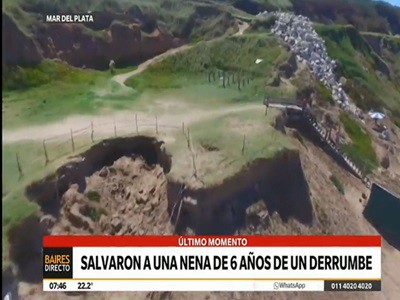 El derrumbe de un médano sepultó a una nena de 6 años en una playa de Mar del Plata