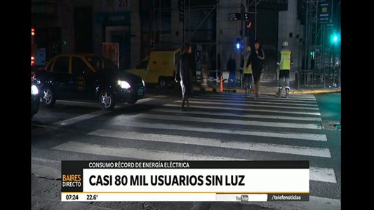 Casi 80 mil usuarios sin luz