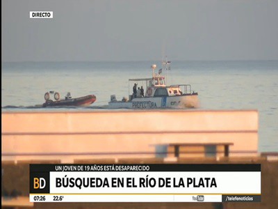 Búsqueda de un joven desaparecido en el río de la Plata