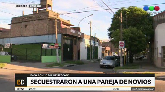 Joven pareja fue secuestrada en Caseros y liberada tras el pago del rescate
