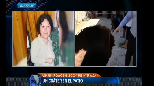 Sigue internada la mujer que cayó en un cráter en su patio