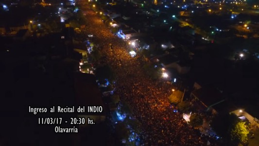 Impresionante: un drone registró el ingreso de la gente al recital del Indio