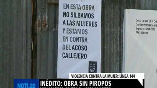 Una obra en construcción publicó un cartel contra el acoso a las mujeres y se volvió viral