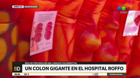 Instalaron un colon gigante para conocer más sobre el cáncer