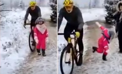 Video: indignación por ciclista que tira al suelo a una nena de 5 años