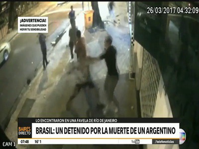 Un detenido en Río de Janeiro por la muerte de un turista argentino