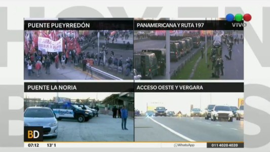 El mapa de los cortes por el paro