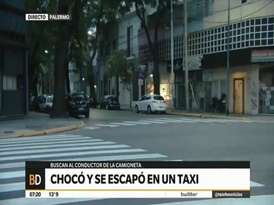 Iba contramano por Palermo, chocó en una esquina y huyó en taxi
