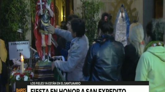 Fiesta en honor de San Expedito en el santuario de Balvanera