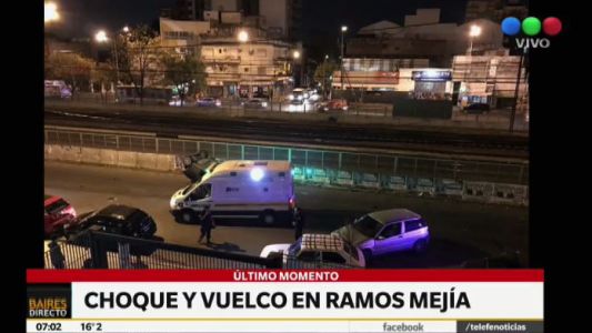 Choque y vuelco en Ramos Mejía