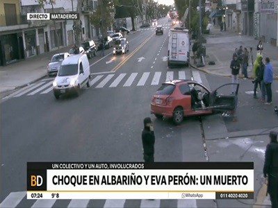 Choque fatal con un muerto y un herido grave en Mataderos