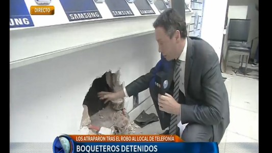 Detuvieron a cinco chilenos que realizaban un robo a través de un boquete en casa de celulares