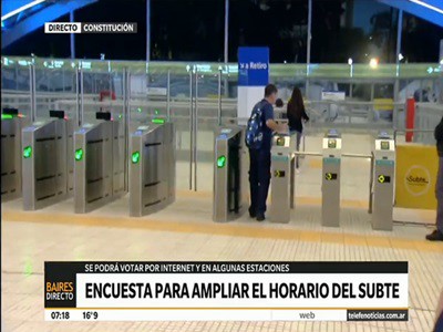 Promueve el gobierno porteño una encuesta para ampliar el horario de subtes