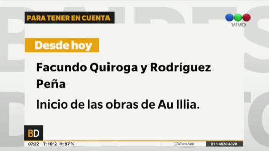 Cortes de tránsito desde este lunes